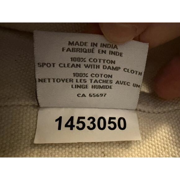 Restoration Hardware Extra Large Taupe Rugged Cotton Canvas Tote Bag 21x16x9 - Picture 5 of 9